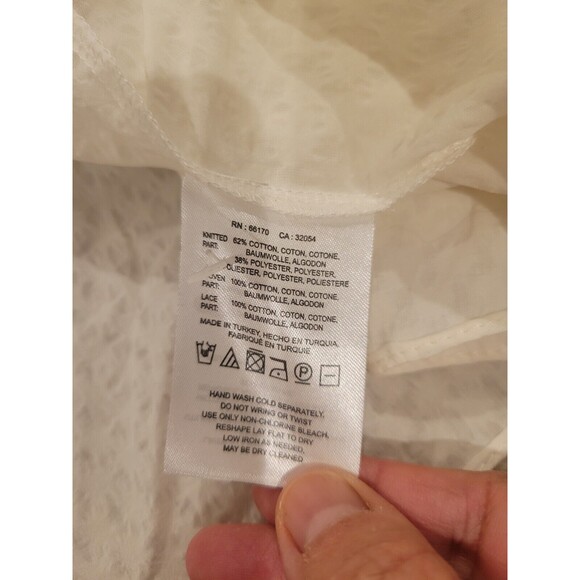 NWT MOTH ANTHROPOLOGIE WOMEN'S Blue & WHITE SWEATER VEST BLOUSE SIZE XL lace - Picture 7 of 7